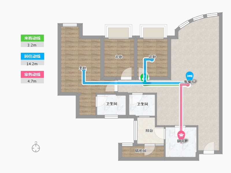 广东省-深圳市-东海花园(二期)-81.82-户型库-动静线