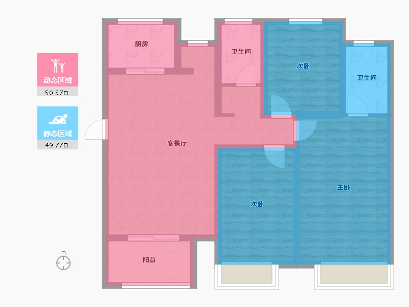 河南省-郑州市-双桥新区-104.00-户型库-动静分区