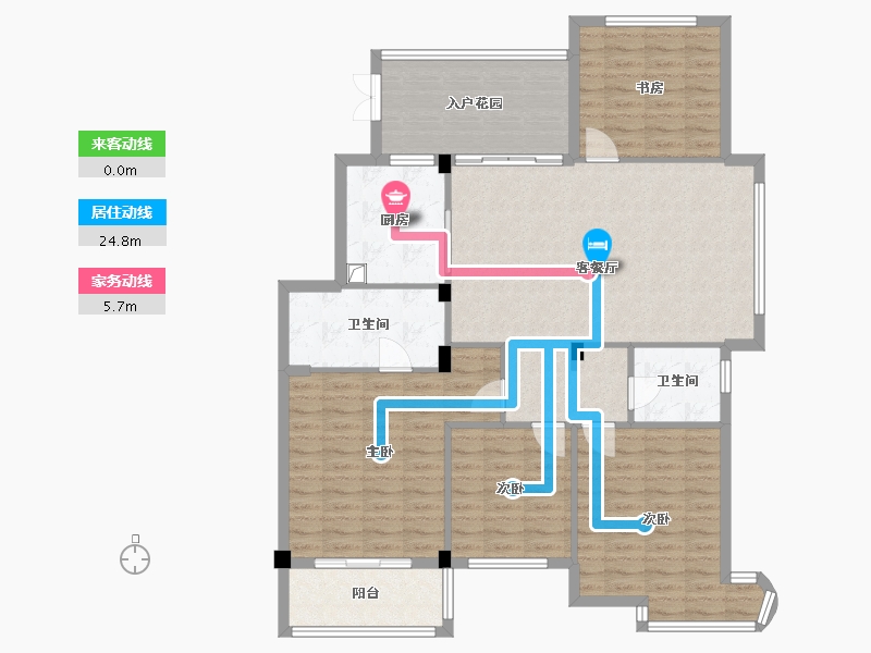 浙江省-杭州市-森淼泊林漫谷香墅园-126.00-户型库-动静线