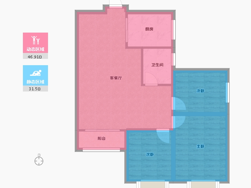 广东省-深圳市-银泰苑-70.37-户型库-动静分区