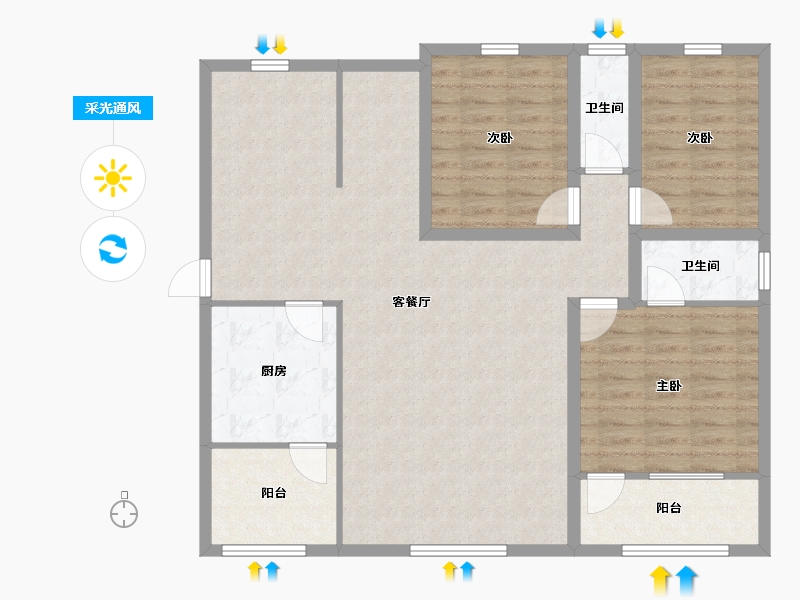 广东省-深圳市-金地香蜜山-110.09-户型库-采光通风