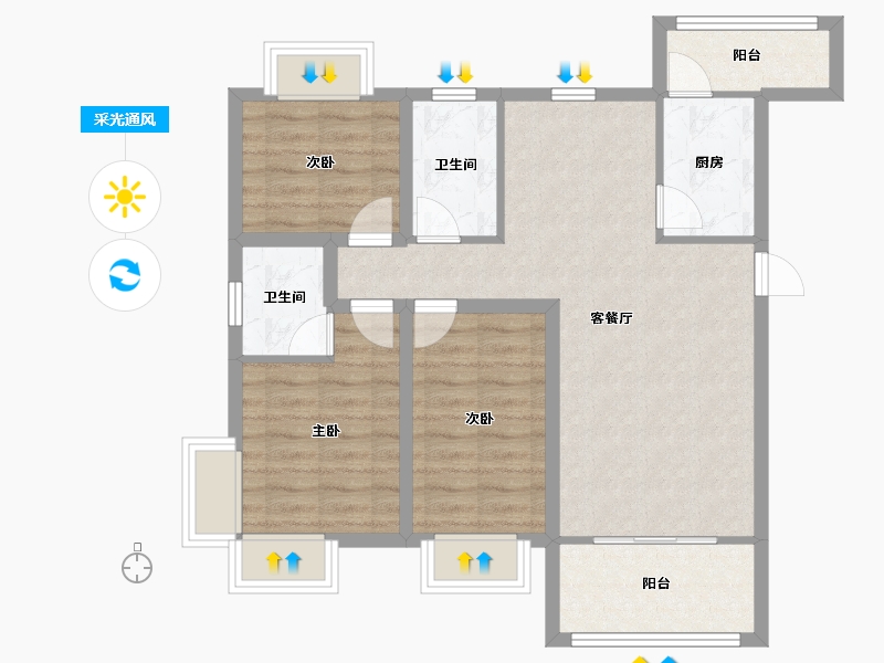 广东省-深圳市-颐林雅院-78.13-户型库-采光通风