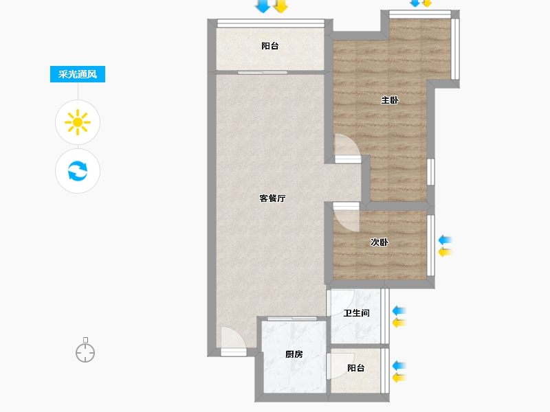 广东省-深圳市-正兆景嘉园-60.91-户型库-采光通风