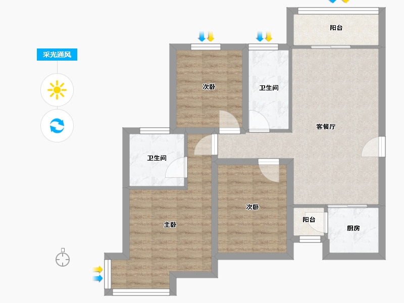 广东省-深圳市-新地中央-70.60-户型库-采光通风