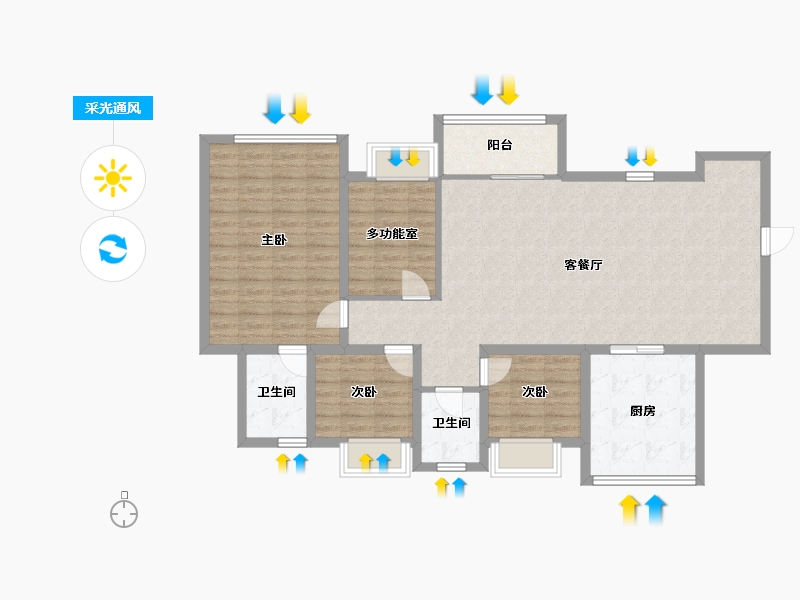 广东省-深圳市-正兆景嘉园-113.49-户型库-采光通风