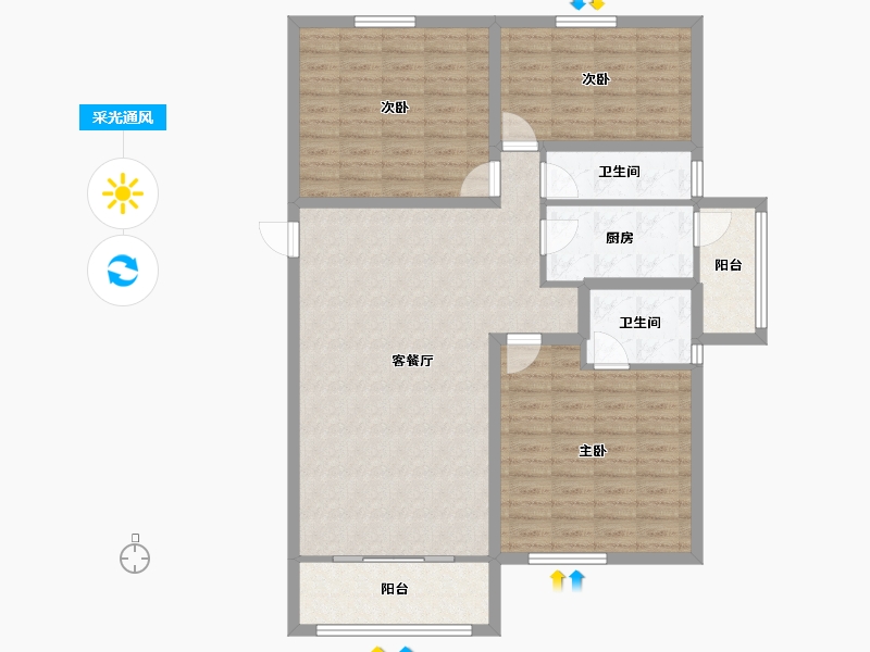 广东省-深圳市-合正园-109.61-户型库-采光通风