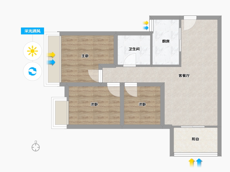 广东省-深圳市-深房传麒山-58.81-户型库-采光通风