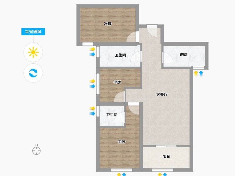 广东省-深圳市-光明1号-68.31-户型库-采光通风