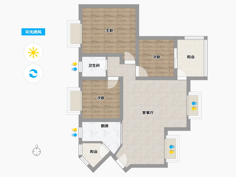 广东省-深圳市-深房传麒山-73.95-户型库-采光通风