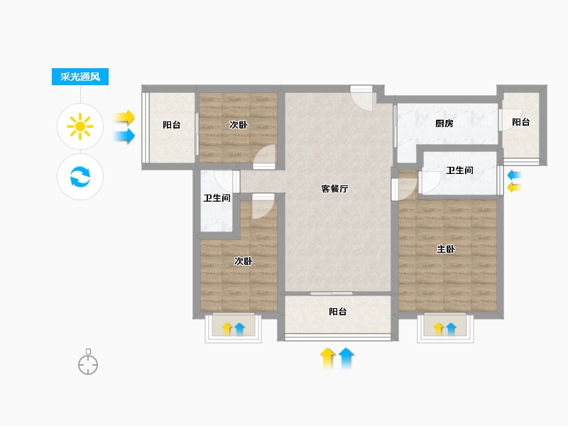 广东省-深圳市-高正豪景-84.32-户型库-采光通风