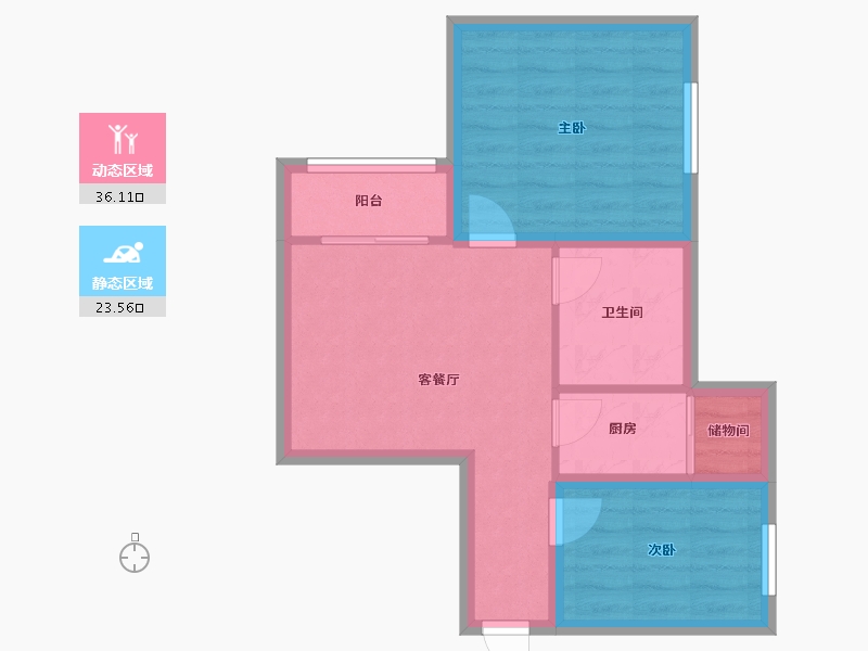 广东省-深圳市-赛格绿茵阁-52.69-户型库-动静分区