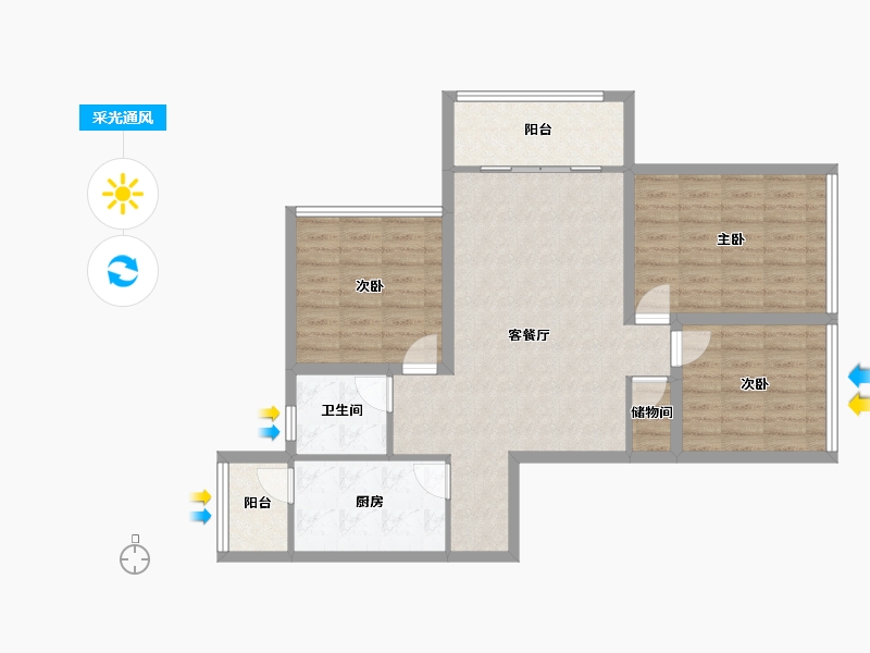 广东省-深圳市-深房传麒山-87.30-户型库-采光通风