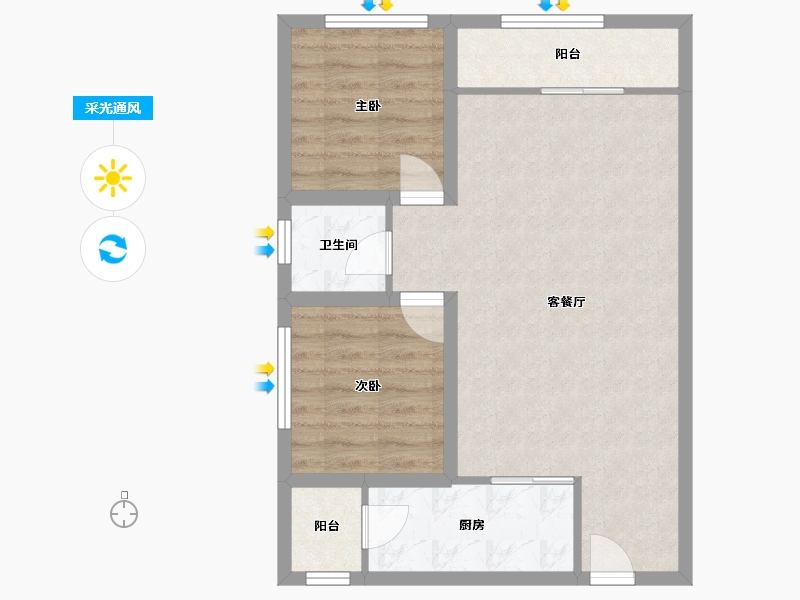 广东省-深圳市-合众豪庭-64.73-户型库-采光通风