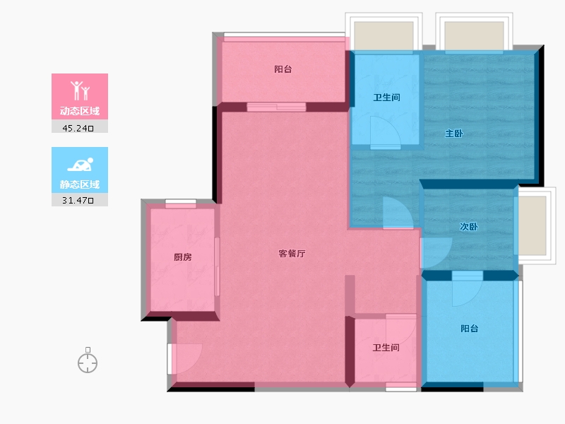 广东省-深圳市-电建洺悦府-67.89-户型库-动静分区