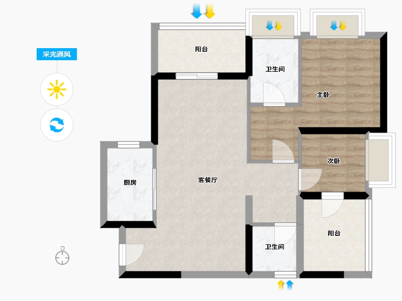 广东省-深圳市-电建洺悦府-67.89-户型库-采光通风