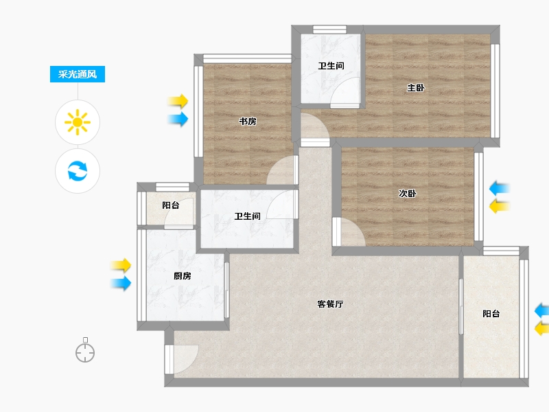 广东省-深圳市-高正豪景-73.60-户型库-采光通风