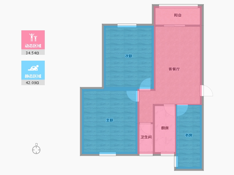 广东省-深圳市-新洲花园-68.36-户型库-动静分区