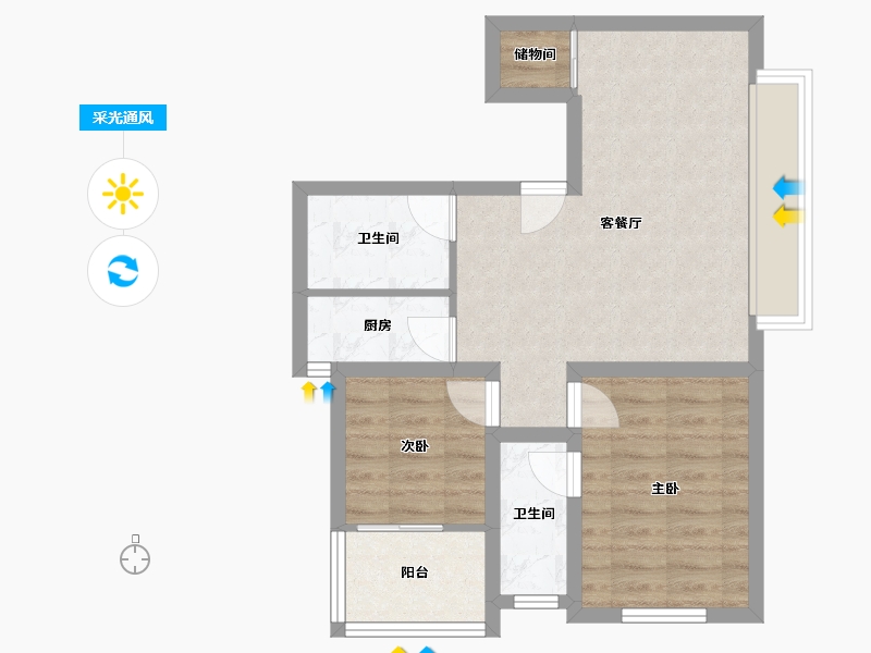 广东省-深圳市-高正豪景-58.95-户型库-采光通风