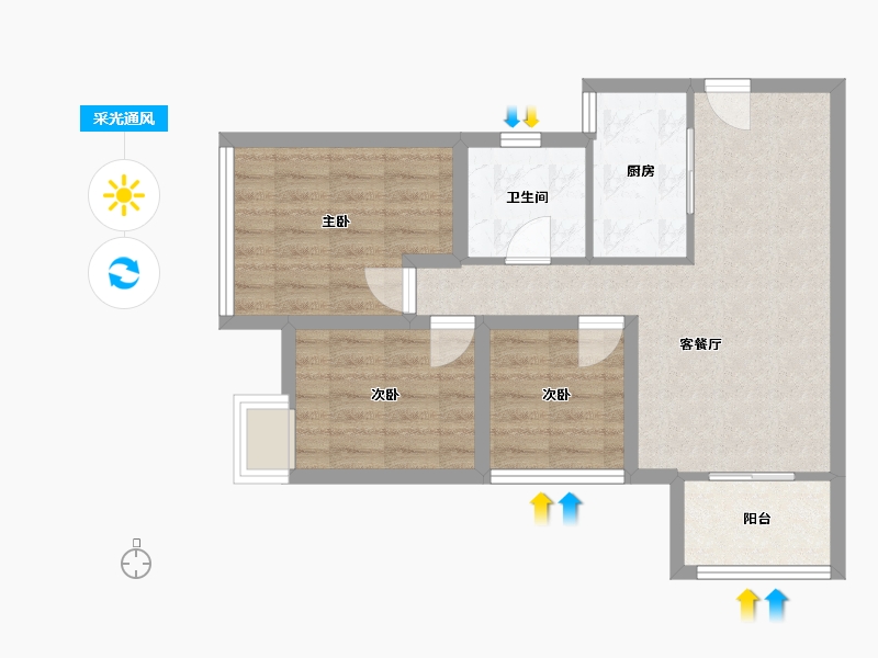 广东省-深圳市-高正豪景-60.34-户型库-采光通风