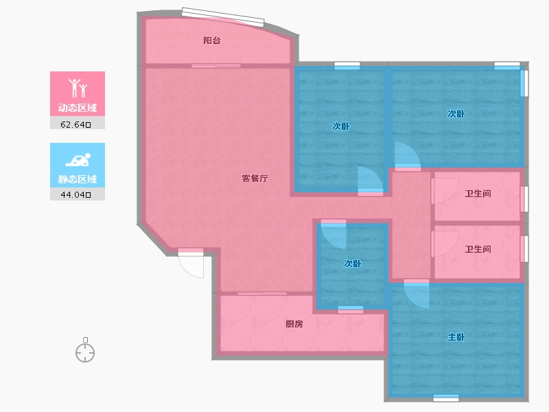 广东省-深圳市-益田花园豪园居-94.53-户型库-动静分区