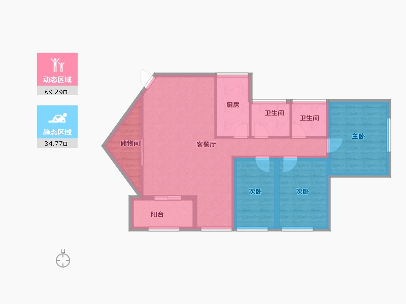 广东省-深圳市-百花公寓二期-92.80-户型库-动静分区