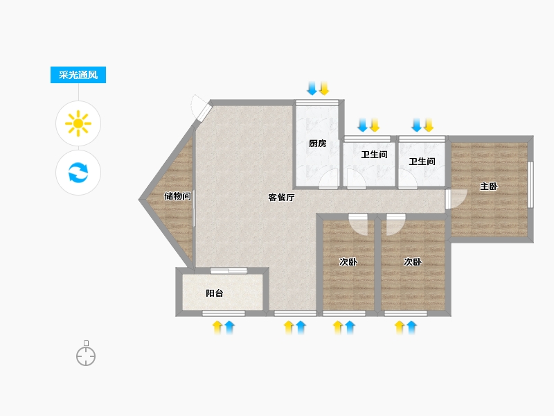 广东省-深圳市-百花公寓二期-92.80-户型库-采光通风