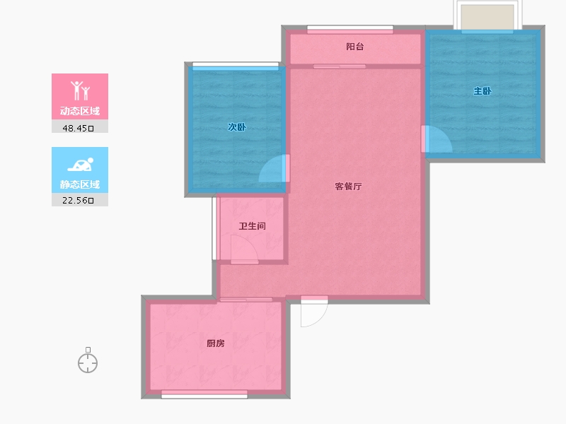 广东省-深圳市-银泰苑-63.44-户型库-动静分区