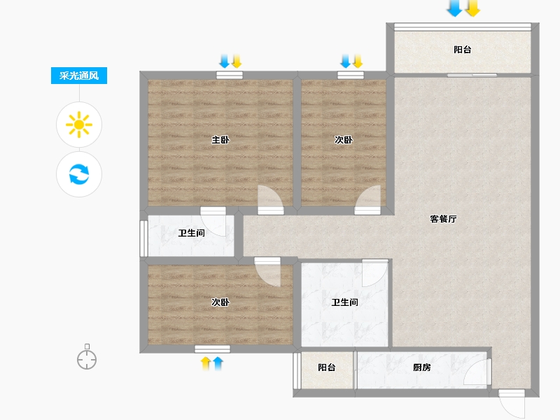 广东省-深圳市-天健阳光华苑-101.26-户型库-采光通风