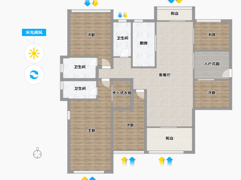 广东省-深圳市-光明大第-162.05-户型库-采光通风