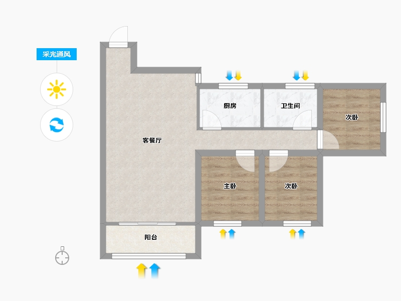 广东省-深圳市-福莲花园-61.29-户型库-采光通风