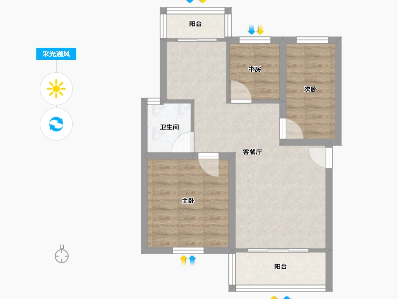 广东省-深圳市-正兆景嘉园-55.91-户型库-采光通风