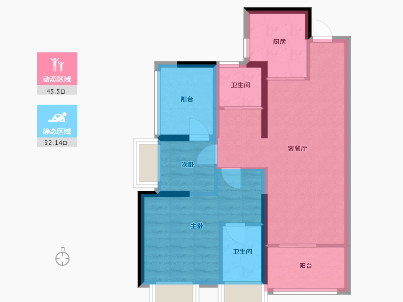 广东省-深圳市-电建洺悦府-68.78-户型库-动静分区