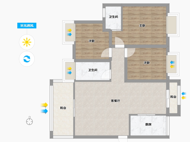 广东省-深圳市-融域名城-84.78-户型库-采光通风