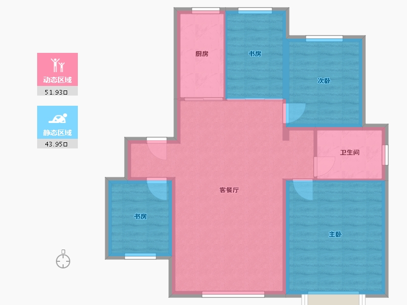 新疆维吾尔自治区-乌鲁木齐市-青岛家园小区-102.40-户型库-动静分区