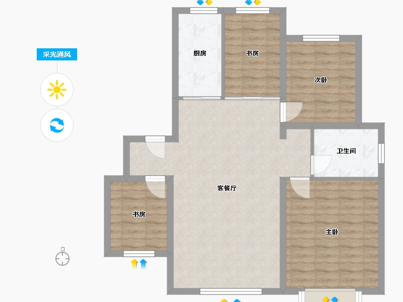 新疆维吾尔自治区-乌鲁木齐市-青岛家园小区-102.40-户型库-采光通风