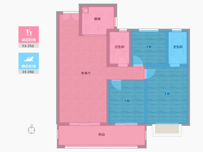 山西省-临汾市-十月城-101.60-户型库-动静分区