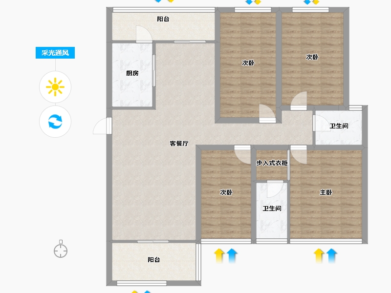 广东省-深圳市-光明大第-124.21-户型库-采光通风