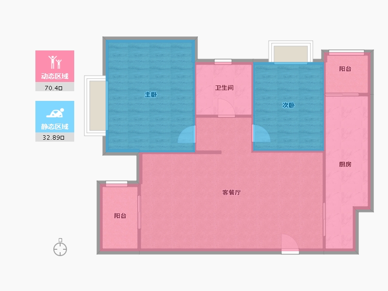 江苏省-南京市-世茂滨江新城-104.00-户型库-动静分区