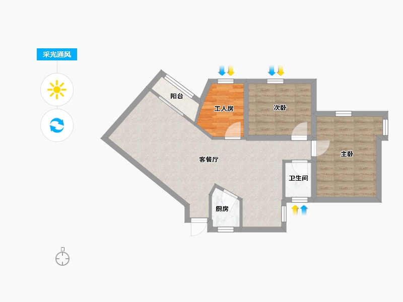 广东省-深圳市-星河雅居-62.15-户型库-采光通风