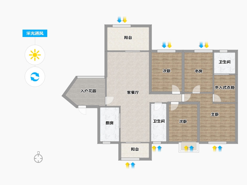 广东省-深圳市-深房传麒山-130.89-户型库-采光通风