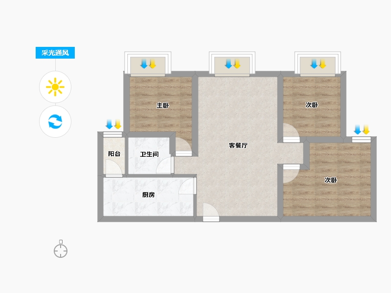 广东省-深圳市-美景花园-58.17-户型库-采光通风