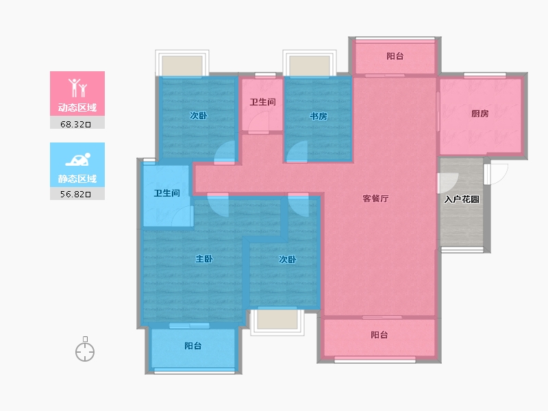 广东省-深圳市-正兆景嘉园-117.56-户型库-动静分区