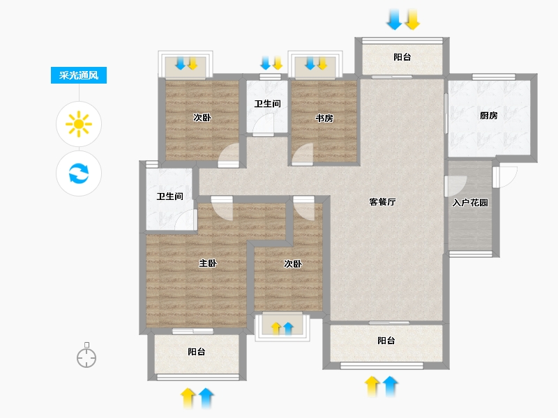 广东省-深圳市-正兆景嘉园-117.56-户型库-采光通风