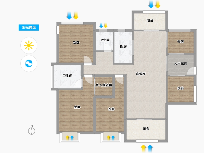 广东省-深圳市-光明大第-124.62-户型库-采光通风