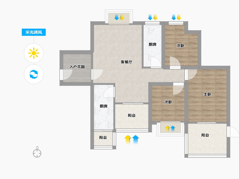 广东省-深圳市-合众豪庭-71.13-户型库-采光通风