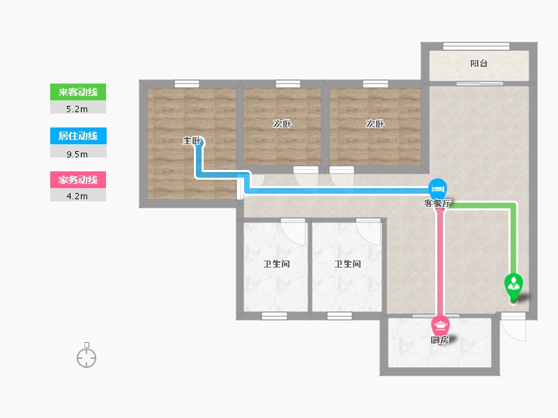 广东省-深圳市-皇庭彩园-79.93-户型库-动静线