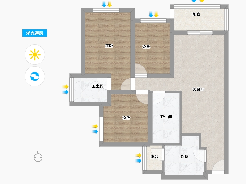 广东省-深圳市-光明大第-63.68-户型库-采光通风