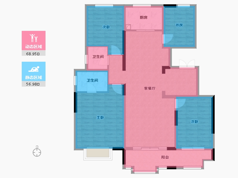 陕西省-咸阳市-林凯城-116.38-户型库-动静分区