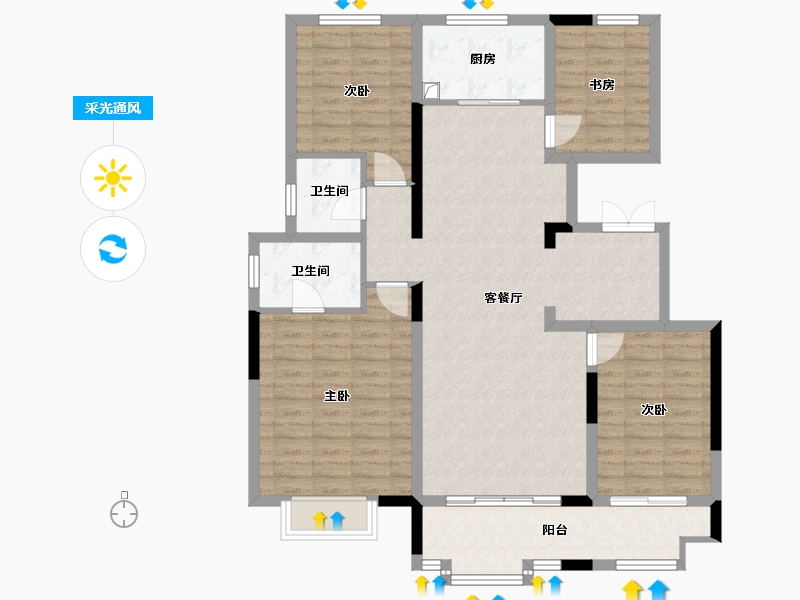 陕西省-咸阳市-林凯城-116.38-户型库-采光通风