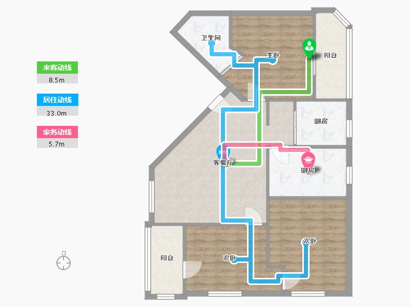 湖北省-武汉市-常青花园-90.00-户型库-动静线